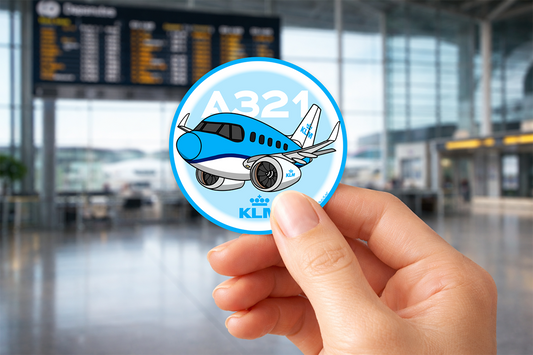 Sticker Rond 75mm - Airbus A321 - KLM