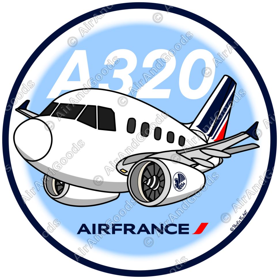 Sticker Rond 75mm - Airbus A320 CEO - Air France