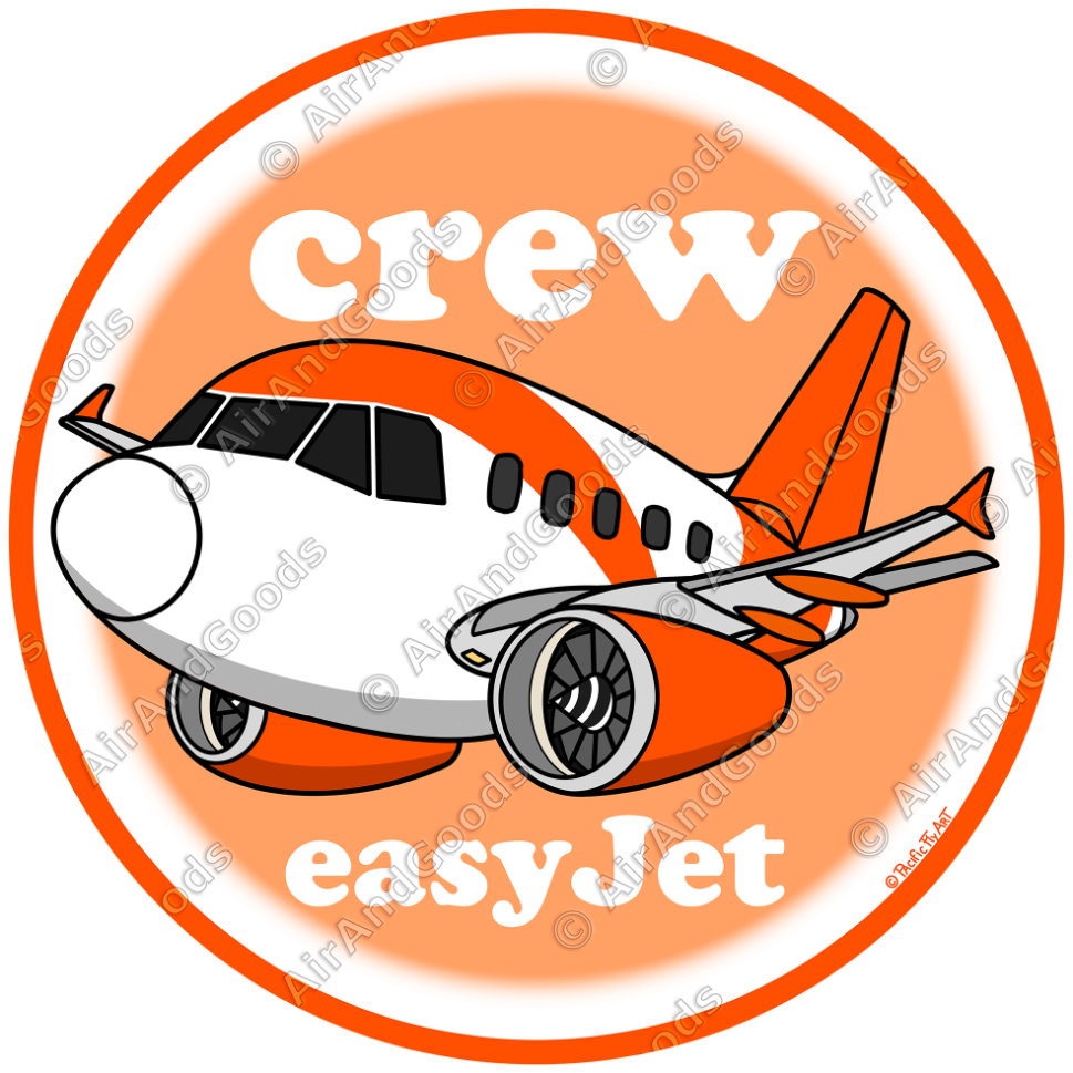 Sticker Rond 75mm - Airbus A320 CEO - EasyJet - Spécial Crew
