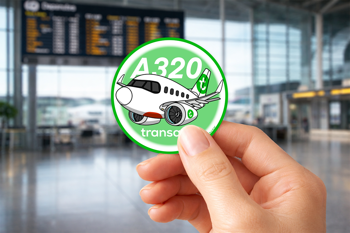 Round Sticker 75mm - Airbus A320 NEO - Transavia