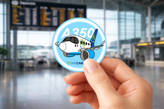 Sticker Rond 75mm - Airbus A350-900/1000 - Air Caraïbes