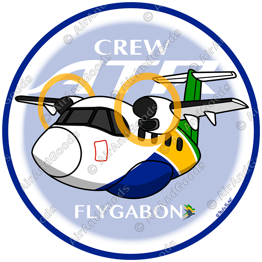 Sticker Rond 75mm - ATR 72 - Fly Gabon - Spécial Crew