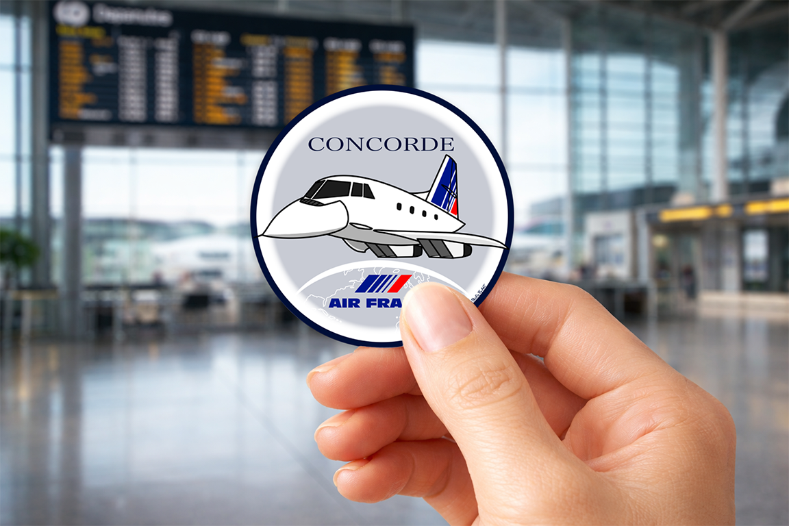 Sticker Rond 75mm - Concorde - Air France
