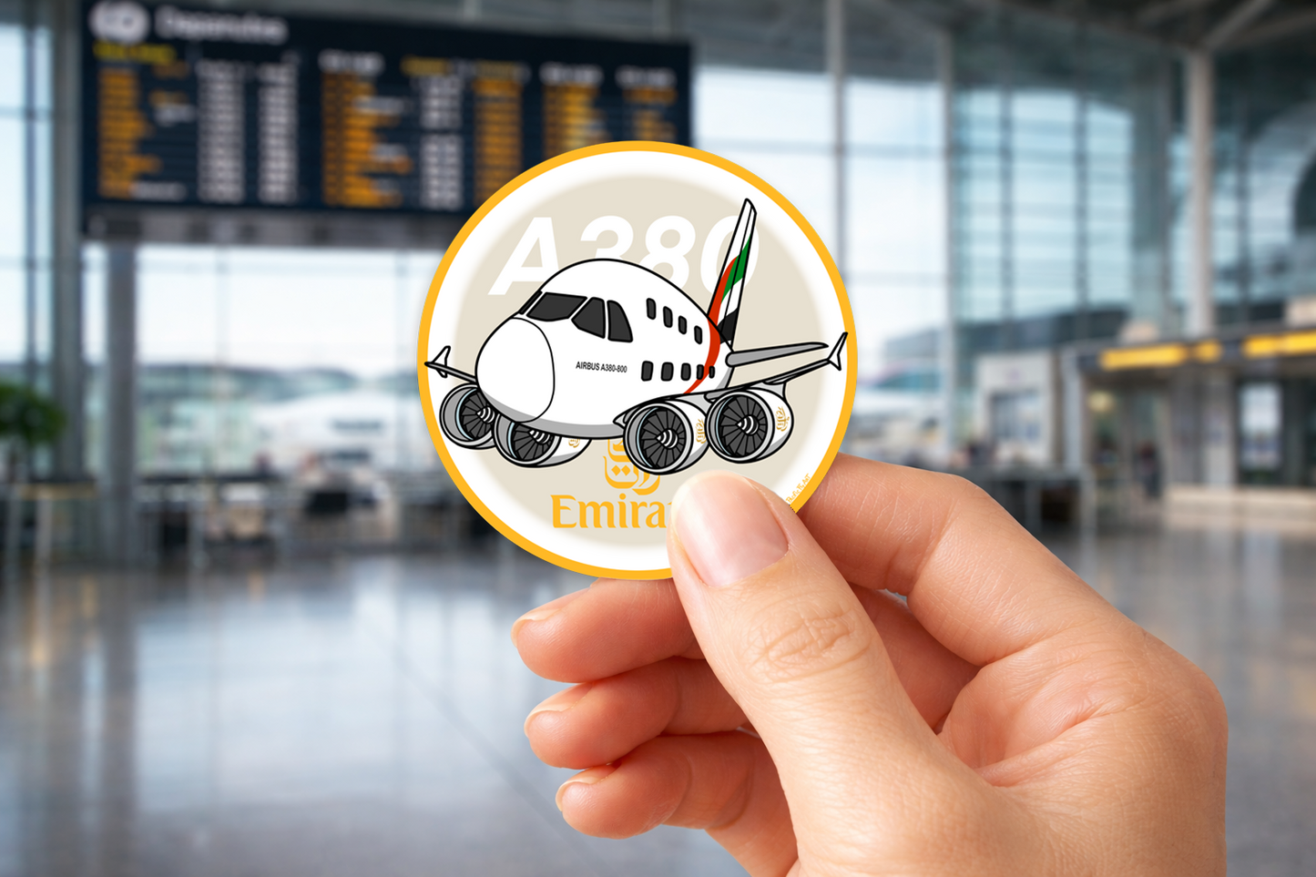 Sticker Rond 75mm - Airbus A380-800 - Emirates