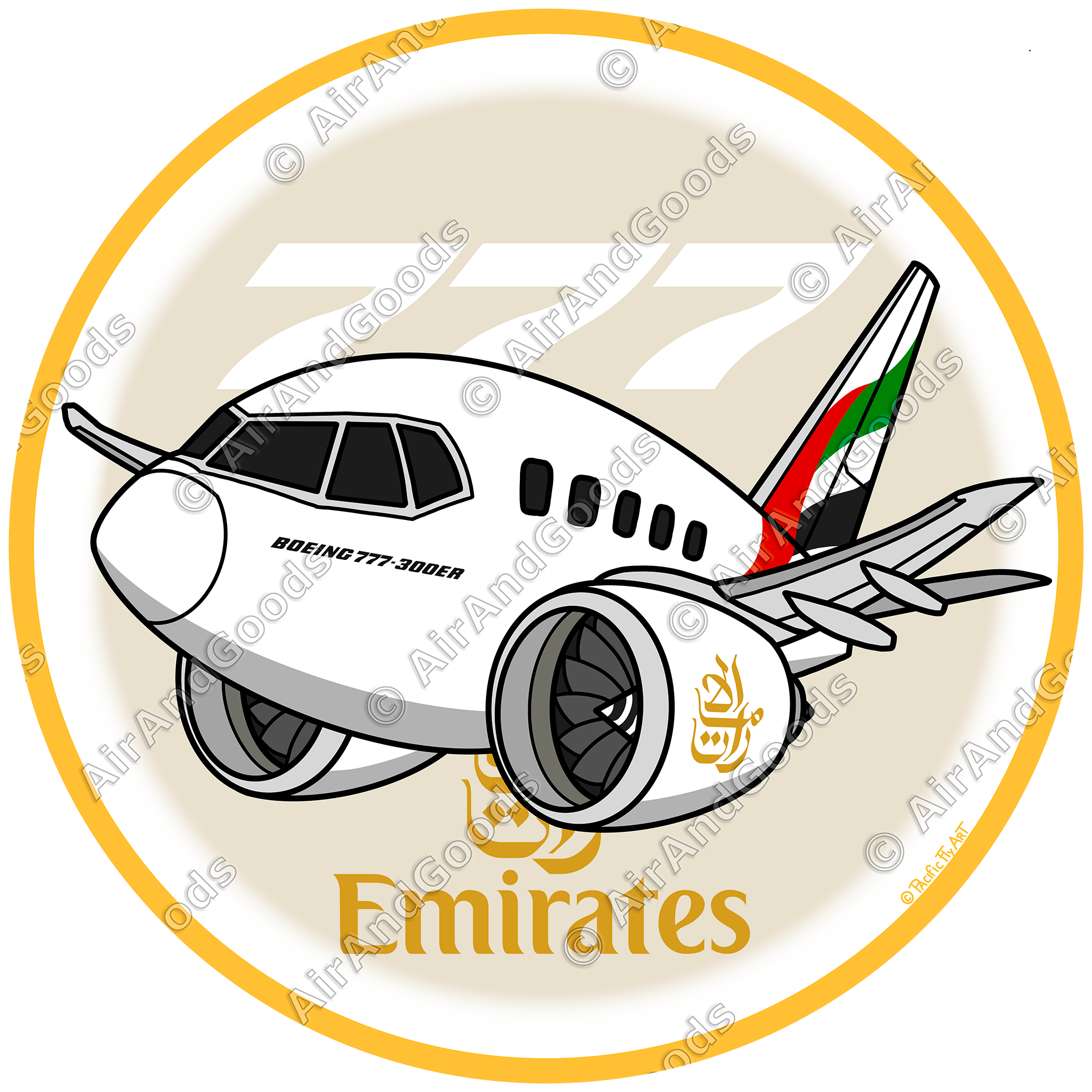 Sticker Rond 75mm - Boeing 777 - Emirates – Air and Goods - La boutique ...