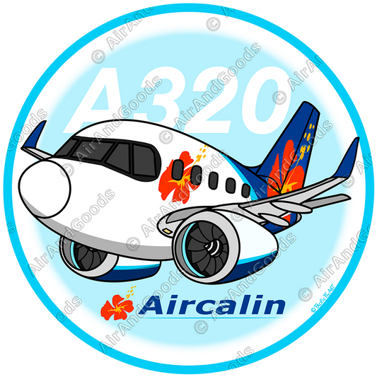 Sticker Rond 75mm - Airbus A320NEO - AirCalin