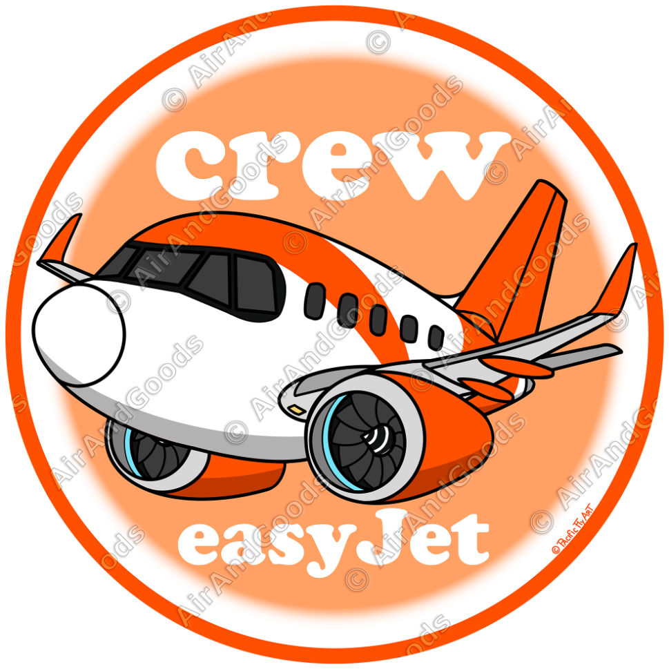 Sticker Rond 75mm - Airbus A320 NEO - EasyJet - Spécial Crew