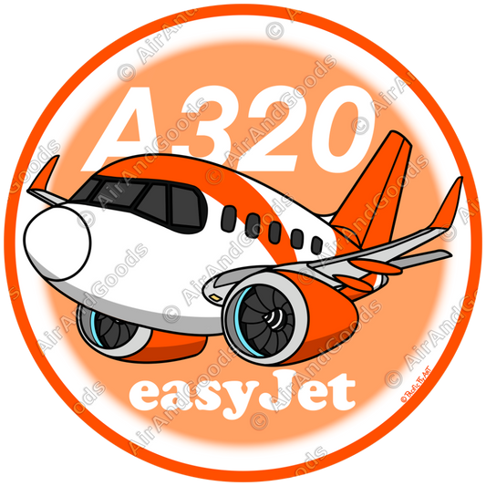 Sticker Rond 75mm - Airbus A320 NEO - EasyJet