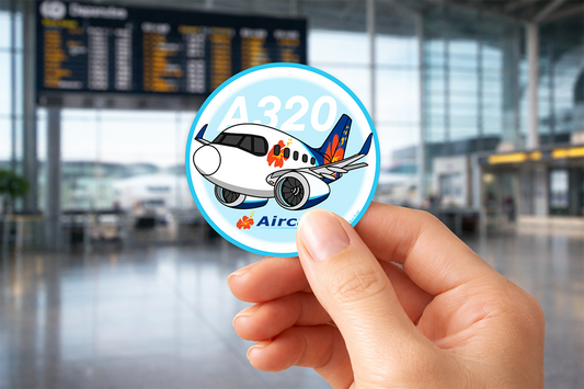 Sticker Rond 75mm - Airbus A320NEO - AirCalin