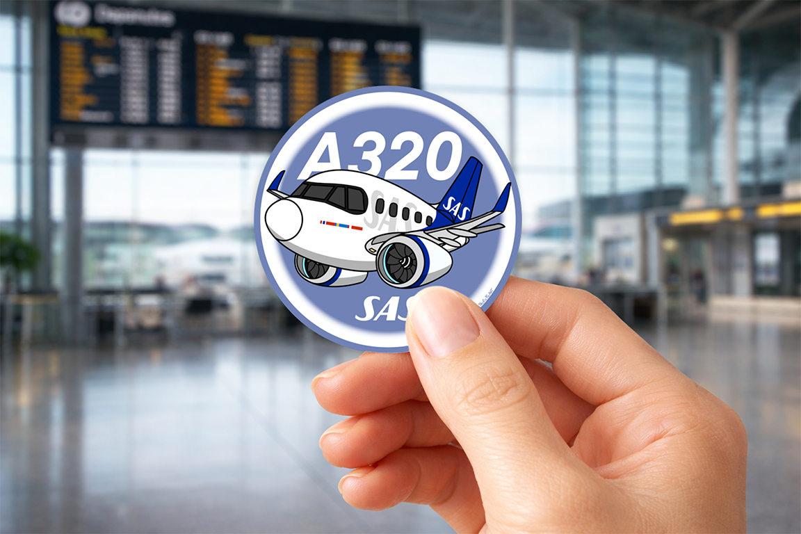 Sticker Rond 75mm - Airbus A320 NEO - SAS