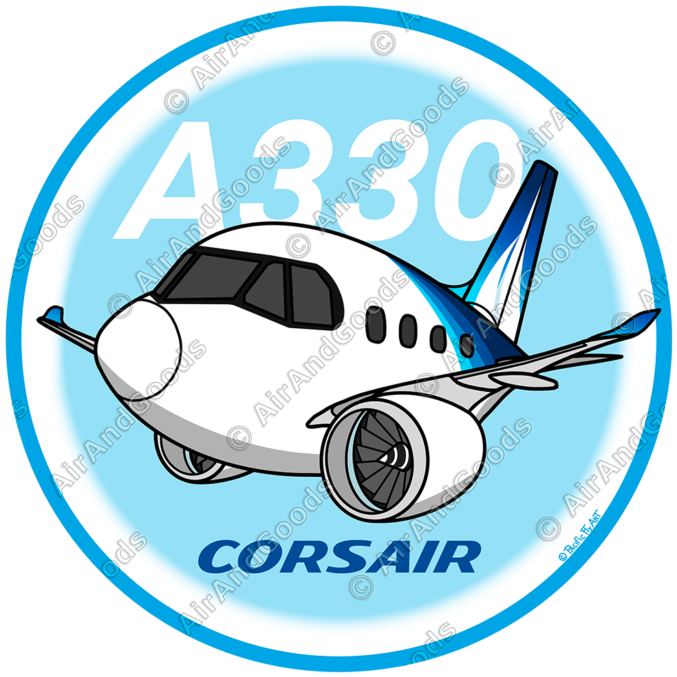 Sticker Rond 75mm - Airbus A330Neo - Corsair