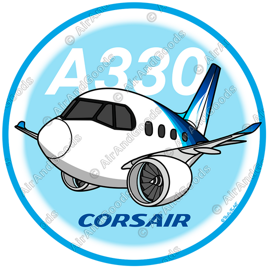 Sticker Rond 75mm - Airbus A330Neo - Corsair