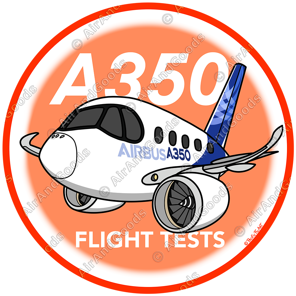 Sticker Rond 75mm - Airbus A350 - Flight Tests