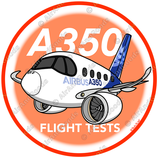 Sticker Rond 75mm - Airbus A350 - Flight Tests
