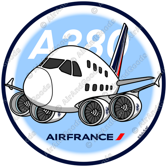Sticker Rond 75mm - Airbus A380-800 - Air France