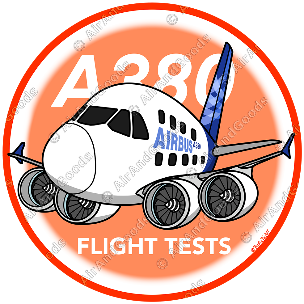 Sticker Rond 75mm - Airbus A380 - Flight Tests