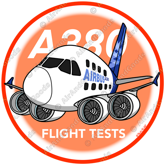 Sticker Rond 75mm - Airbus A380 - Flight Tests