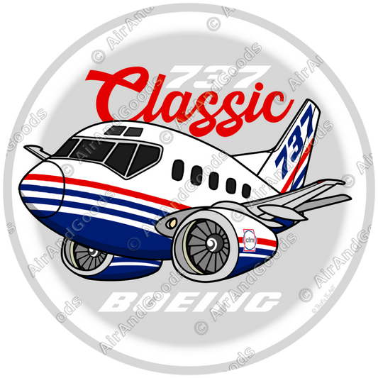 Sticker Rond 75mm - Boeing 737CL - Boeing - Livrée Rétro
