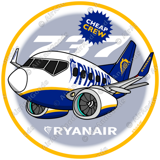 Sticker Rond 75mm - Boeing 737-800 - Ryanair