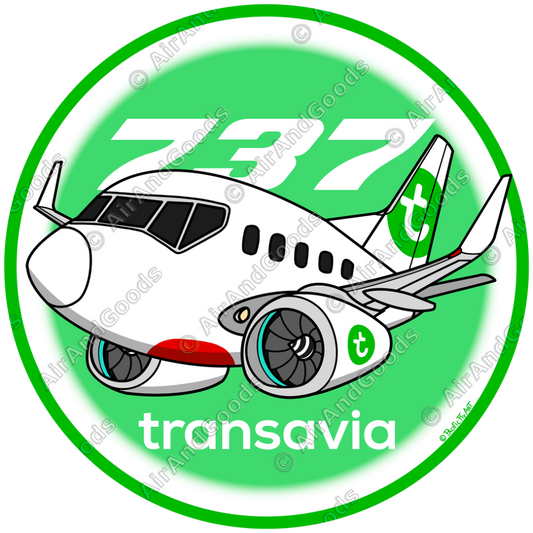 Sticker Rond 75mm - Boeing 737-800 - Transavia