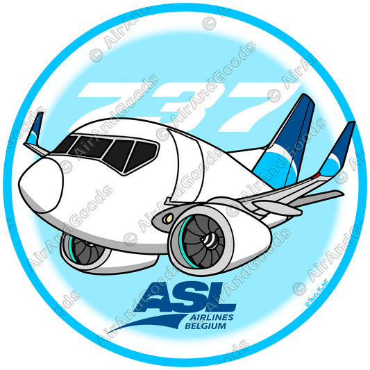 Sticker Rond 75mm - Boeing 737-800F - ASL