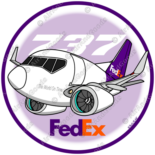 Sticker Rond 75mm - Boeing 737-800F - FedEx