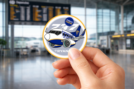 Sticker Rond 75mm - Boeing 737-800 - Ryanair