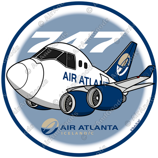 Sticker Rond 75mm - Boeing 747-400F - Air Atlanta