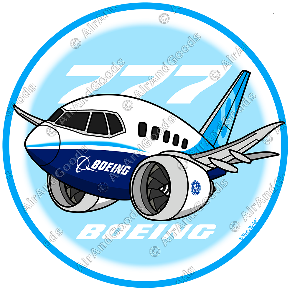 Sticker Rond 75mm - Boeing 777X - Livrée Boeing