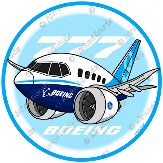 Sticker Rond 75mm - Boeing 777X - Livrée Boeing
