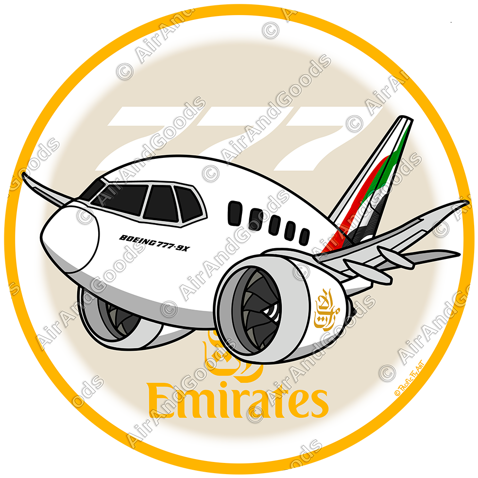 Sticker Rond 75mm - Boeing 777X - Emirates