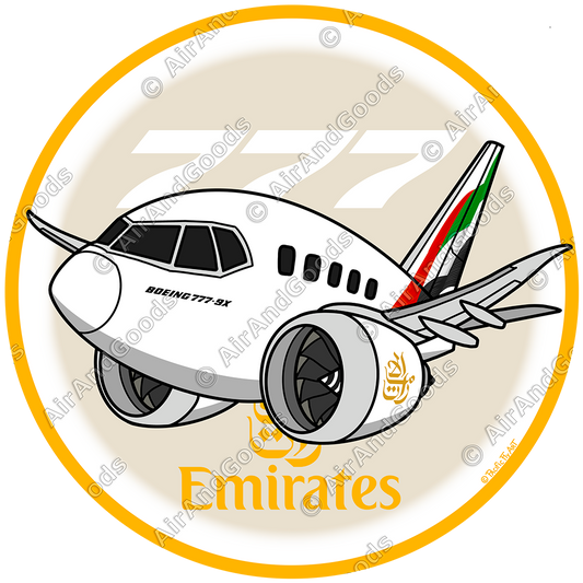 Sticker Rond 75mm - Boeing 777X - Emirates
