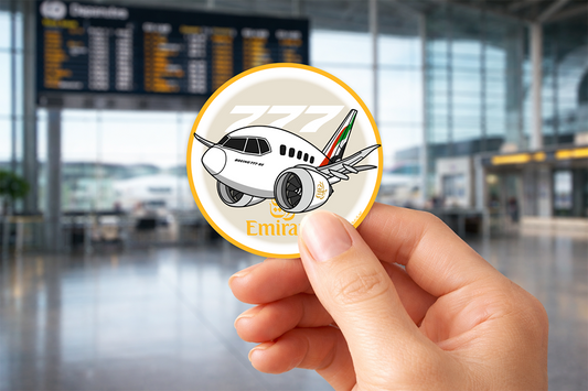 Sticker Rond 75mm - Boeing 777X - Emirates