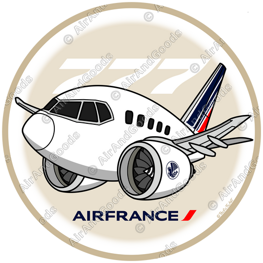 Sticker Rond 75mm - Boeing 777 - Air France