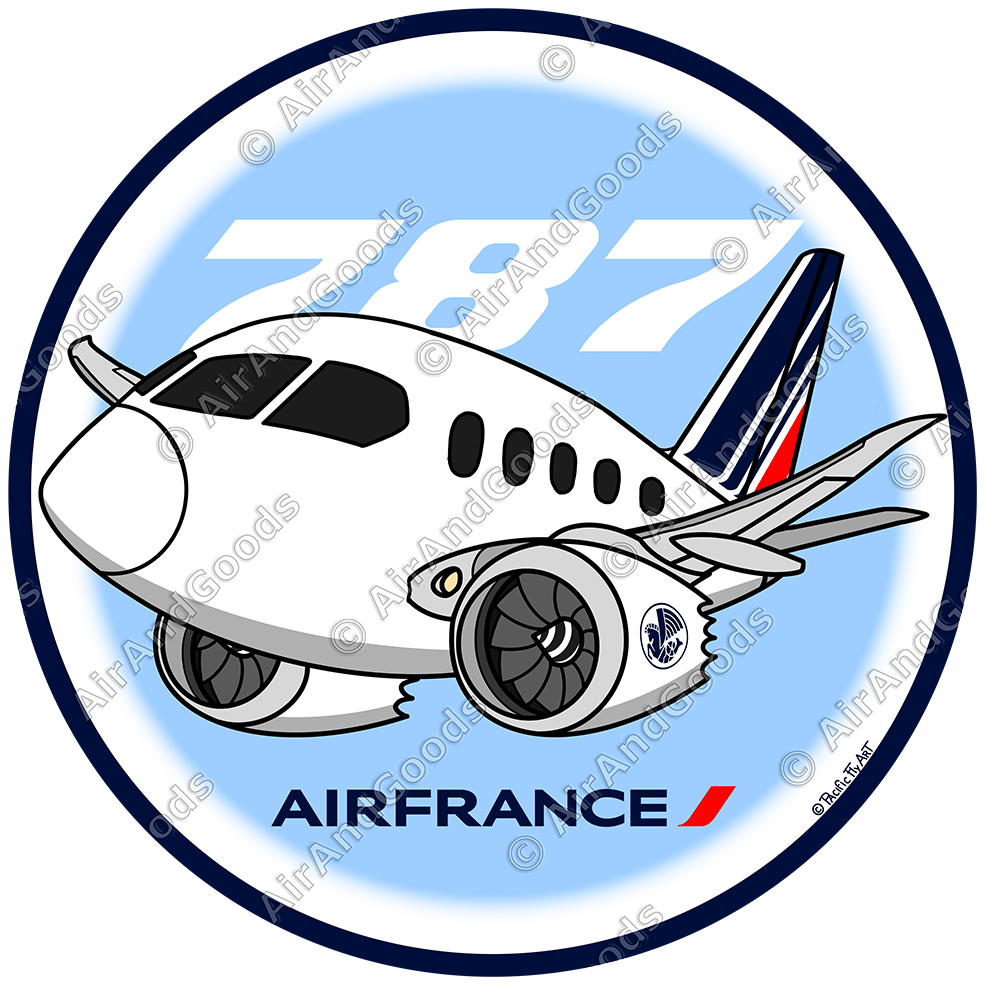 Sticker Rond 75mm - Boeing 787-9 - Air France