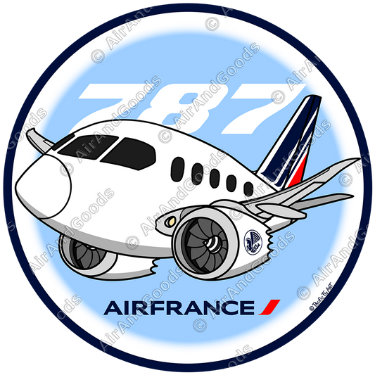 Sticker Rond 75mm - Boeing 787-9 - Air France