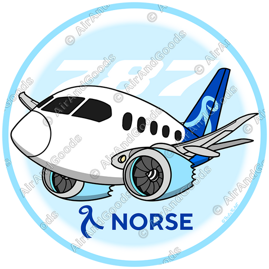 Sticker Rond 75mm - Boeing 787-9 - Norse Atlantic Airways
