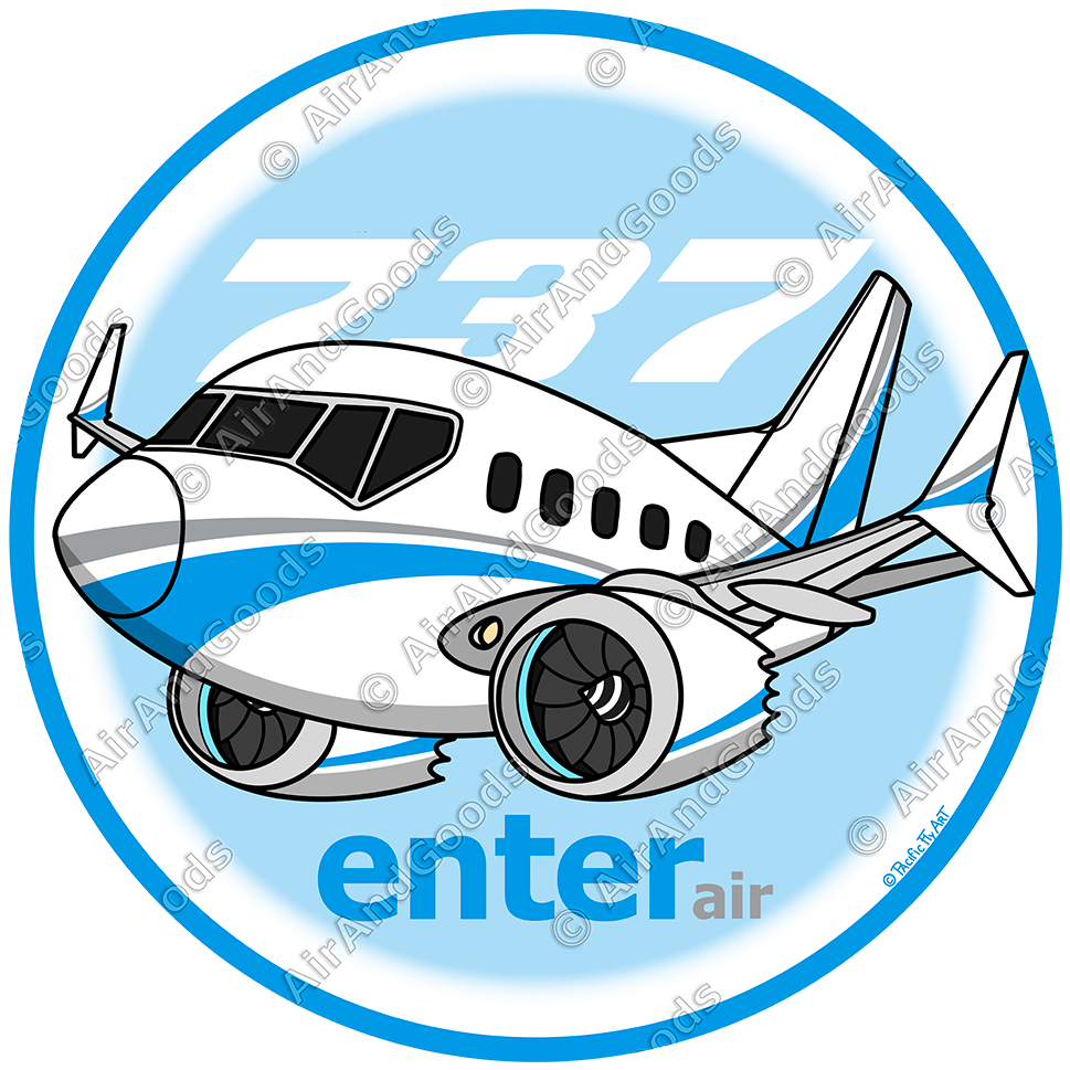 Sticker Rond 75mm - Boeing 737Max8 - Enter Air