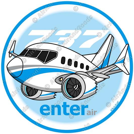 Sticker Rond 75mm - Boeing 737Max8 - Enter Air