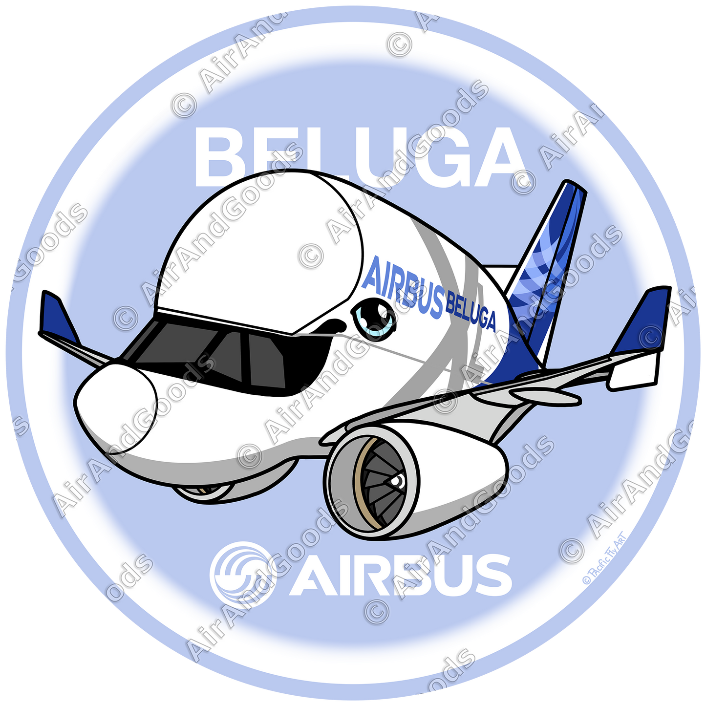 Sticker Rond 75mm - Airbus A330-743L Beluga XL