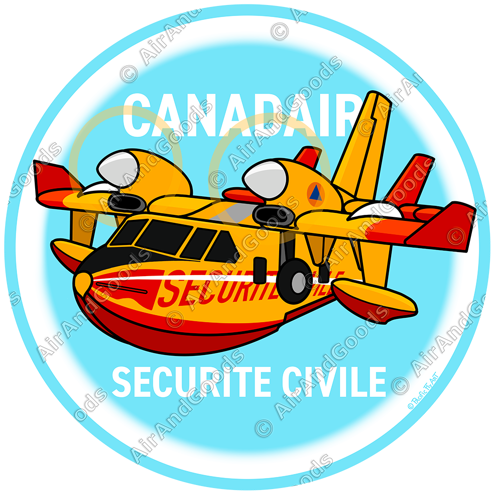 Sticker Rond 75mm - Canadair CL-415 - Sécurité Civile