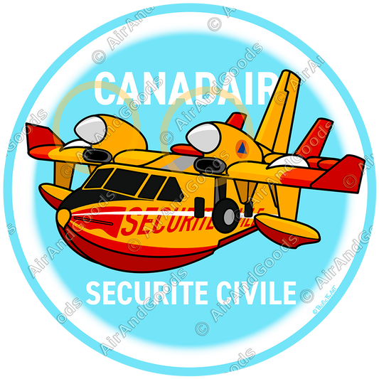 Sticker Rond 75mm - Canadair CL-415 - Sécurité Civile
