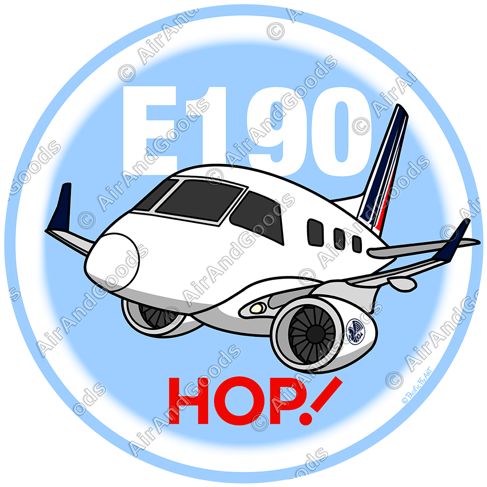 Sticker Rond 75mm - Embraer E190 - AF Hop!