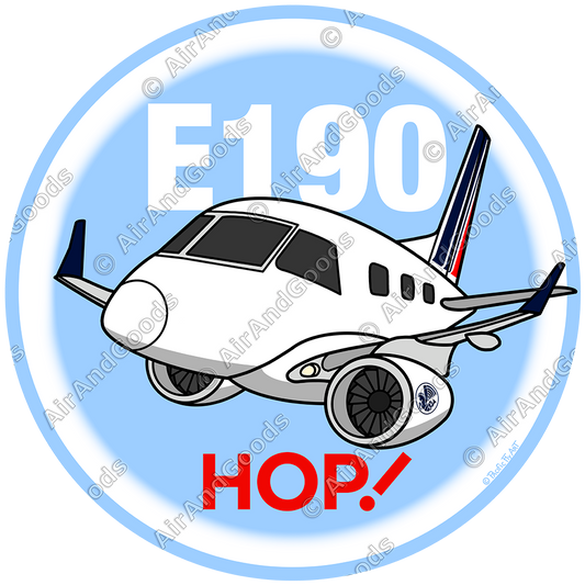 Sticker Rond 75mm - Embraer E190 - AF Hop!