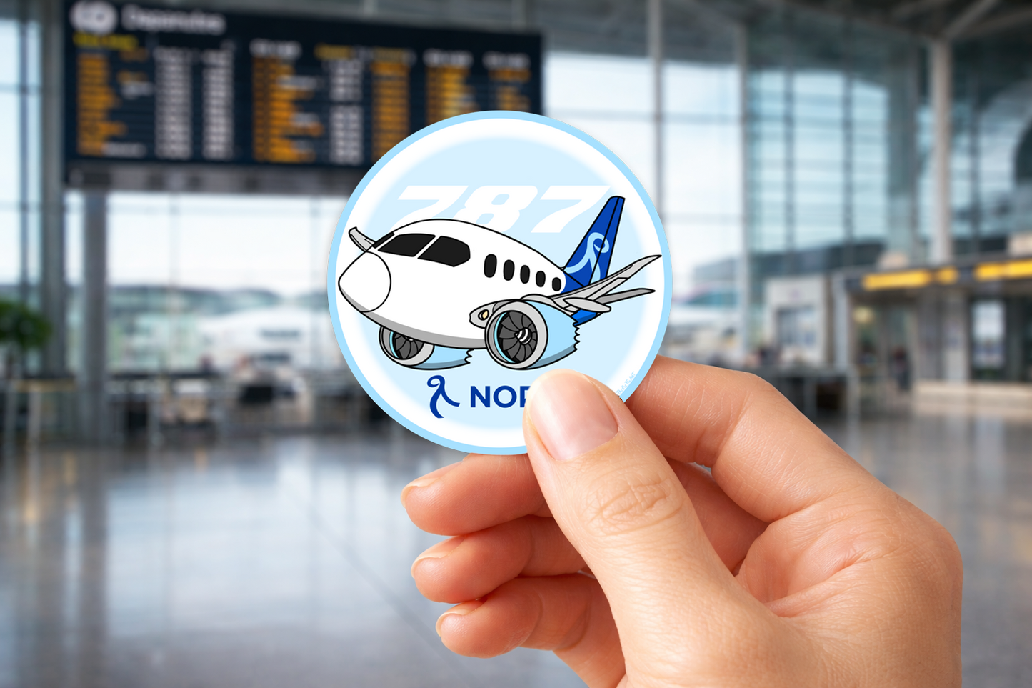 Sticker Rond 75mm - Boeing 787-9 - Norse Atlantic Airways